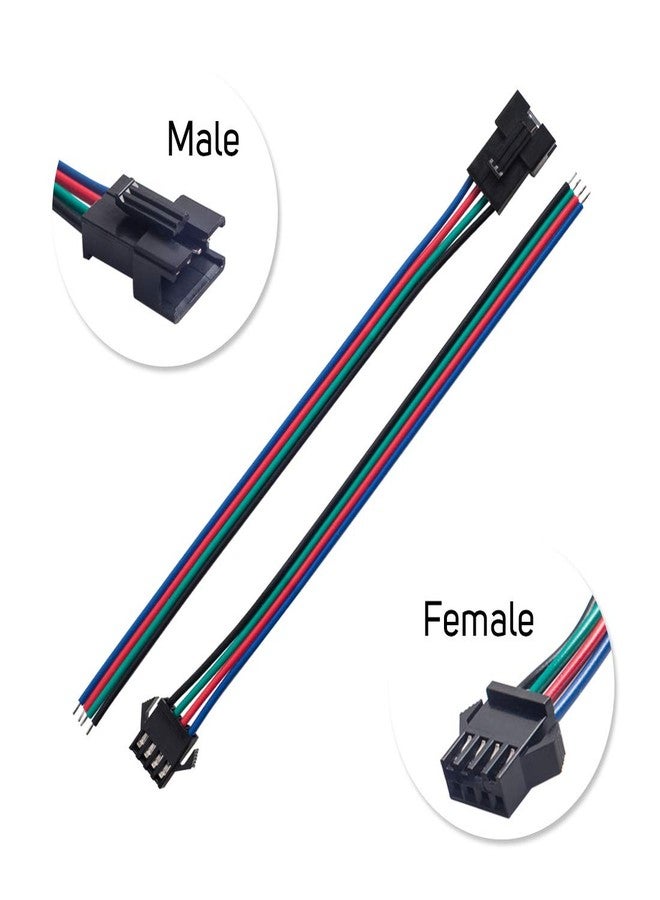 BTF-LIGHTING مجموعة BTF-LIGHTING من 10 أزواج من موصلات JST أحادية السن رباعية الأطراف بطول 15 سم، أنثى/ذكر، لشرائط إضاءة LED RGB 5050 3528 WS2801 APA02 WS2815 WS2813 - Image 4